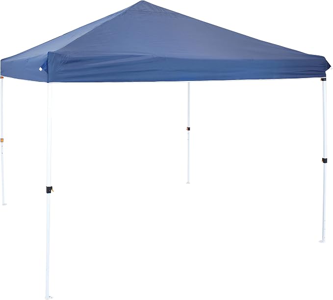 Sunnydaze 12 x 12 Foot Standard Pop Up Canopy with Carry Bag - Straight Leg Folding Outdoor Shade Shelter - Blue