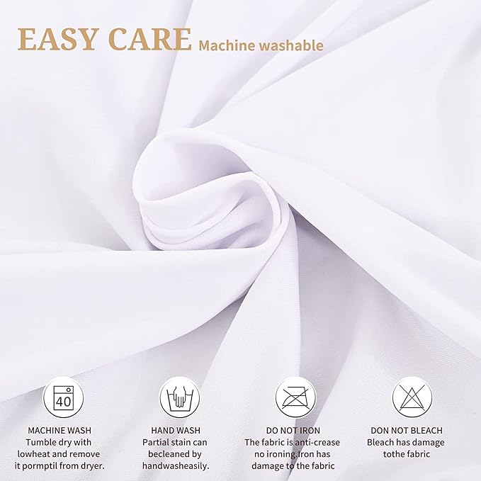 6 Packs Round Cocktail Table Skirt 24"x 43" Spandex Stretch Cocktail Tablecloth with Wavy Drapes, White Spandex Fitted High Top Table Covers for Wedding Bar Party Birthday Banquet Tables