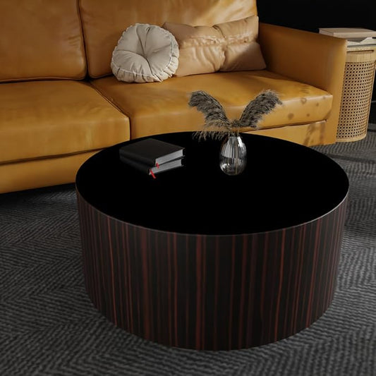 Small Round Table Cover - Can Be Used On Both Sides Waterproof and Easy to Clean Good Flatness Used for Coffee Table Dining Table(Black+Black Dia.26Inch)