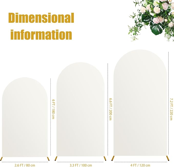 7.2FT Arch Backdrop Cover, White Stretchy Wedding Arch Cover, Decorative Backdrop Cover, Balloon Arch Cover for Party, Ceremony, Baby Shower