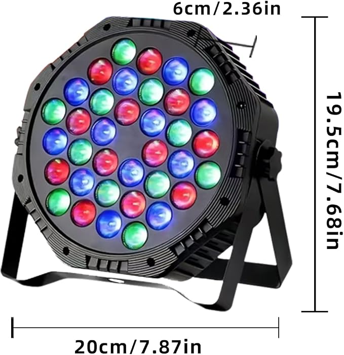 3-Pack DJ Stage Light for Parties LED Par Lights | 36LED, RGB, 9-Mode, Sound Activated, DMX Control, Uplighting for Wedding Club Christmas Disco Party Light