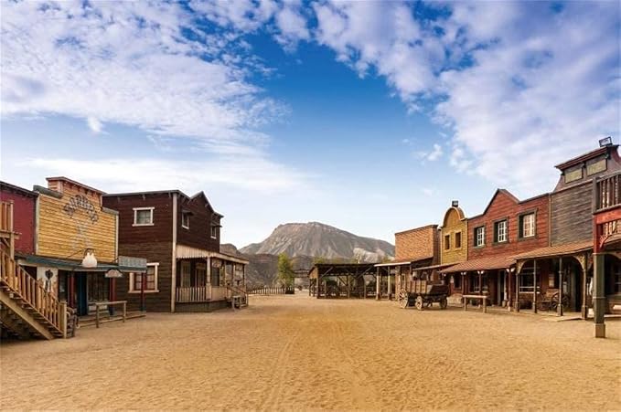 Yeele 15x10ft Old Western Cowboy Town Photography Backdrop Wild West Style Bar Wagon Carriage Background for Picture Kids Man Adult Photo Booth Shoot Vinyl Studio Props