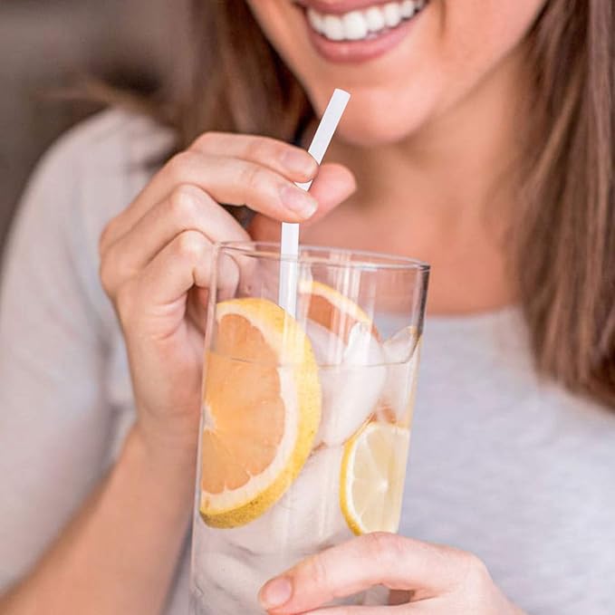 200 Count 100% Plant-Based Wrapped Compostable Straws - Plasticless Biodegradable Flexible Drinking Straws - A Fantastic Eco Friendly Alternative to Plastic Straws