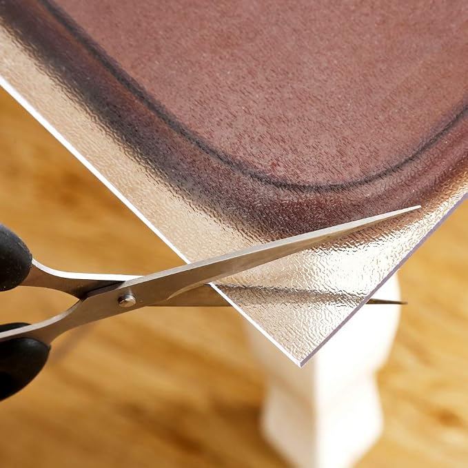 NECAUX Custom 46 x 63 Inch Clear Table Cover, 1.5mm Thick Plastic Waterproof Heavy Duty Desk Pad Mat Non-Slip Tablecloth Protector for Coffee, Dining, Conference Tables