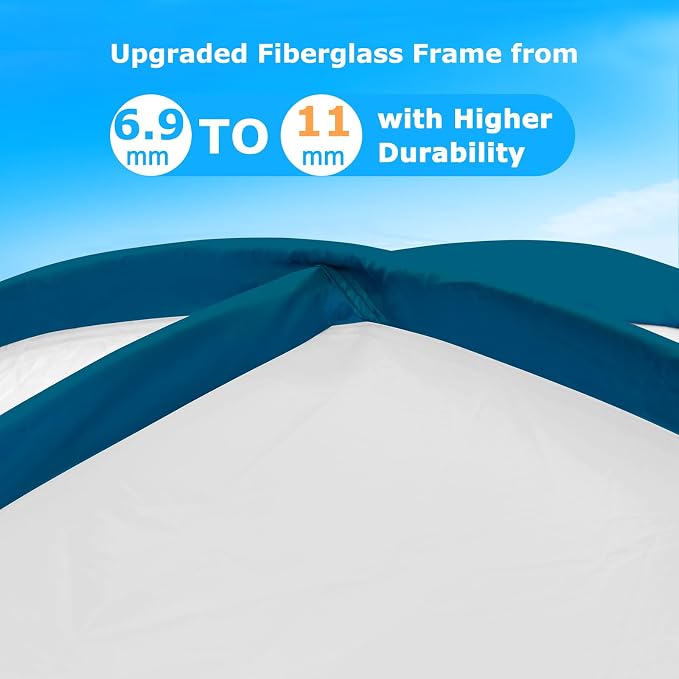 COMMOUDS Beach Tent Sun Shelter for 3/4/6/8 Person, UPF 50+ UV Protection Beach Shade Canopy Tent, Lightweight, Easy Set Up and Carry