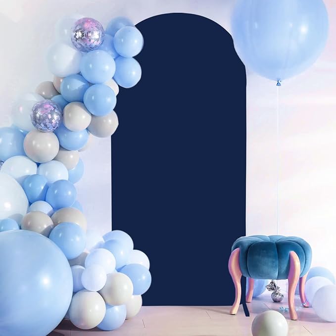 FOTSHARER Navy Arch Cover 3.3x6.6FT Spandex Arch Cover Fitted Wedding Arch Cover Balloon Party Chiara Arches Stand Covers Stretchy Arched Covers Backdrop Fabric Chiara for Party Background Decoration