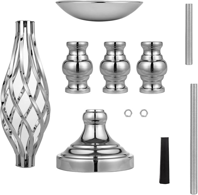 Silver Wedding Vases for Table Centerpieces - Set of 10 Twist Candleholder Stands, Elegant Floral Arrangement Vases, Metal Centerpieces for Reception Table Wedding Road-Leading Home Decor