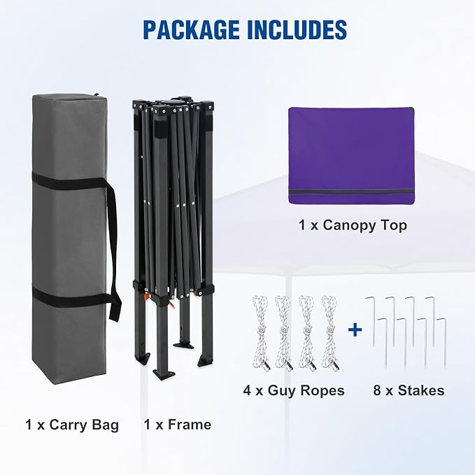 6x4 Pop Up Canopy Tent, Instant Portable Beach Canopy, Outdoor Tent with Carry Bag for Camping, Sports, Tailgating, Events, Purple