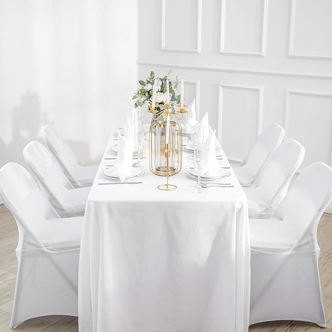 magalo 20 Pack White Spandex Folding Waterproof Chair Cover, Stretch Chair Cover Protector for Wedding, Party, Dining Banquet and Other Special Events