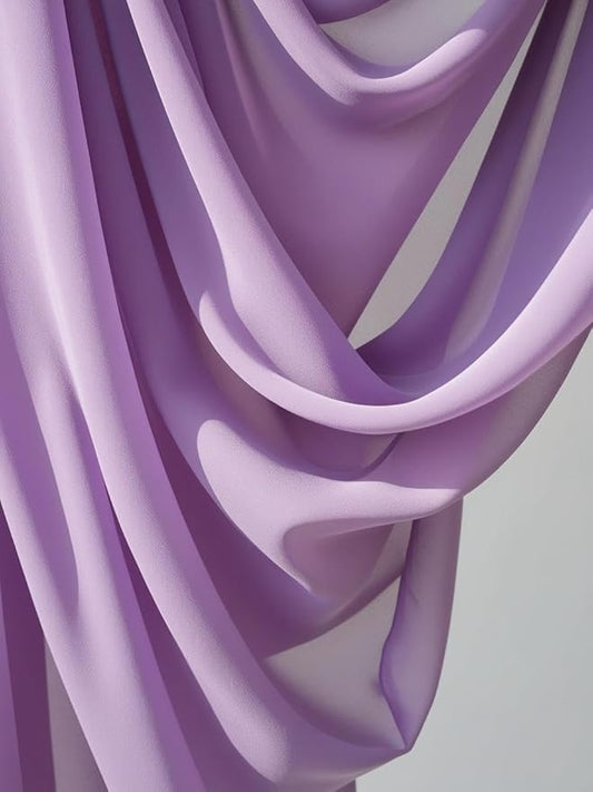 New Star Fabrics Chiffon Fabric, Continuous 60" Wide (30ft) Sheer Material, 100% Soft Polyester, Ideal for Wedding, Party, Event Decor, Draping, and Dresses (Lilac, 5 Yards)