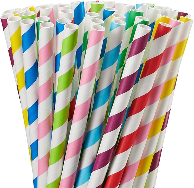 Comfy Package [50 Count] 10 mm Jumbo Paper Smoothie & Boba Straws - Biodegradable Paper Straws for Milkshakes, Smoothies & Bubble Tea, Assorted Colors