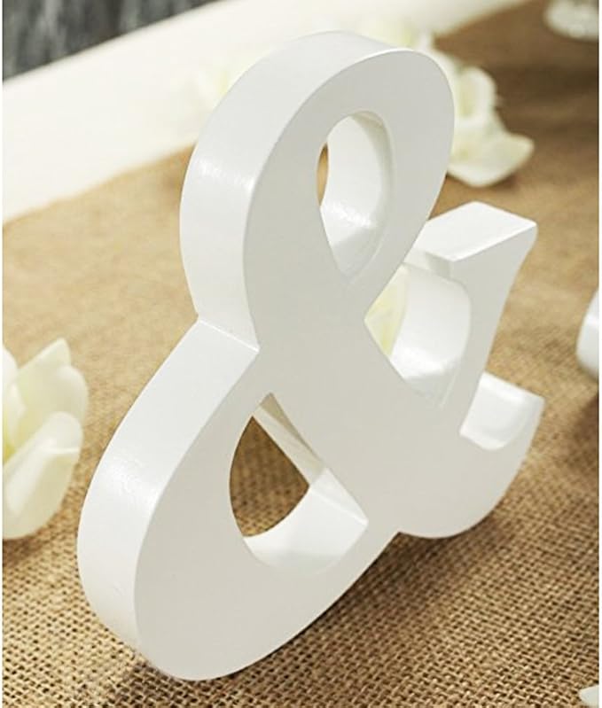 Mr and Mrs Signs Wedding Sweetheart Table Decorations, Wooden Freestanding Letters for Photo Props, Rustic Anniversary Wedding Shower Gift (White)