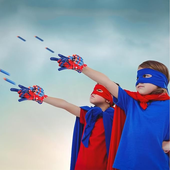 Set of 2 Spider Web Shooters Classroom Prizes for Kids Wrist Launcher Web Shooter Spider Gloves Web-Shooters fo Kids Easter Decorations Party Favors
