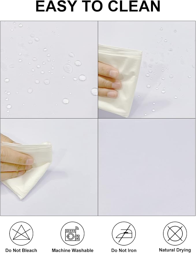 Fokitut 6 Pack Waterproof Round Tablecloth, 70 Inch, Stain Resistant and Wrinkle Polyester Table Cloth, Fabric Table Cover for Kitchen Dining, Wedding, Party, Holiday Dinner-White