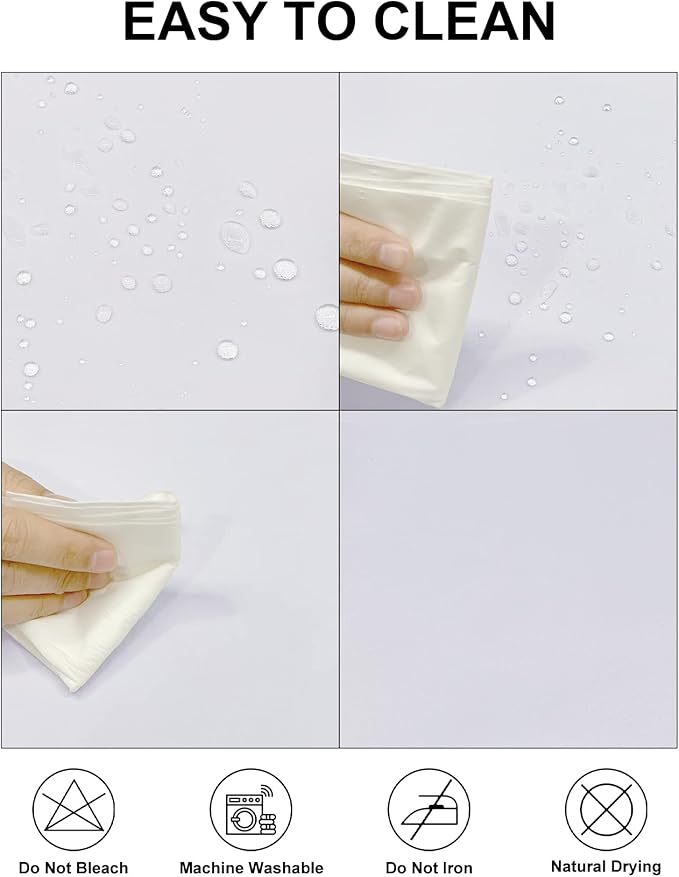 Fokitut 12 Pack Waterproof Round Tablecloth, 108 Inch, Stain Resistant and Wrinkle Polyester Table Cloth, Fabric Table Cover for Kitchen Dining, Wedding, Party, Holiday Dinner-White