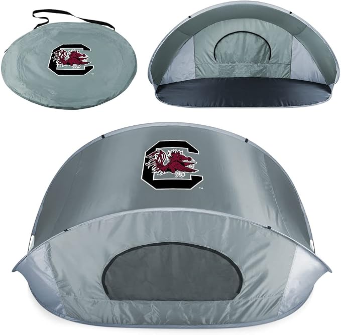 PICNIC TIME NCAA Georgia Tech Yellow Jackets Manta Portable Beach Tent, Pop Up Tent, Beach Sun Shelter Pop Up, (Gray with Black Accents)