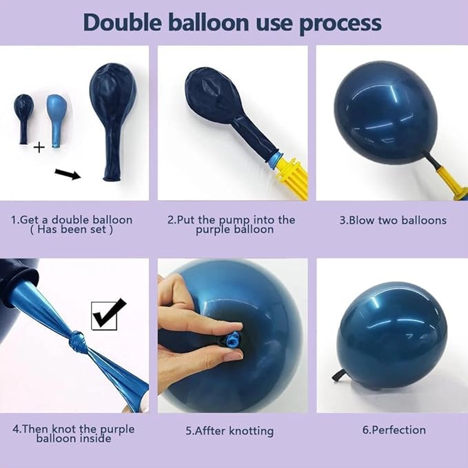 Navy Blue Purple Balloon Arch Double Stuffed Dark Blue Pastel Lavender White Sand Ivory Balloon Garland Kit Clear Bobo Metallic Lilac for Baby Shower Wedding Birthday Mother Day Graduation Party Decor