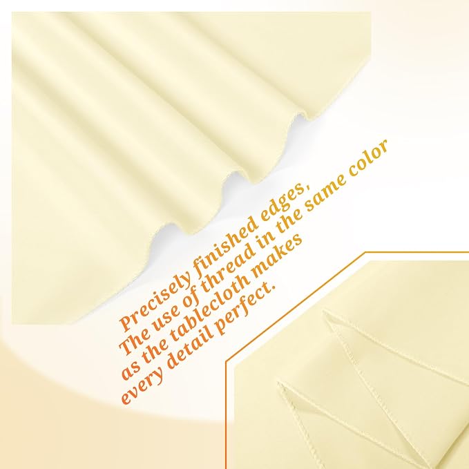 Teruntrue 12 Packs Beige Round Tablecloths 90 inch Round Table Cloth, Washable Polyester Fabric for Wedding Parties Banquet Holiday Dinner Table Decorative, Beige