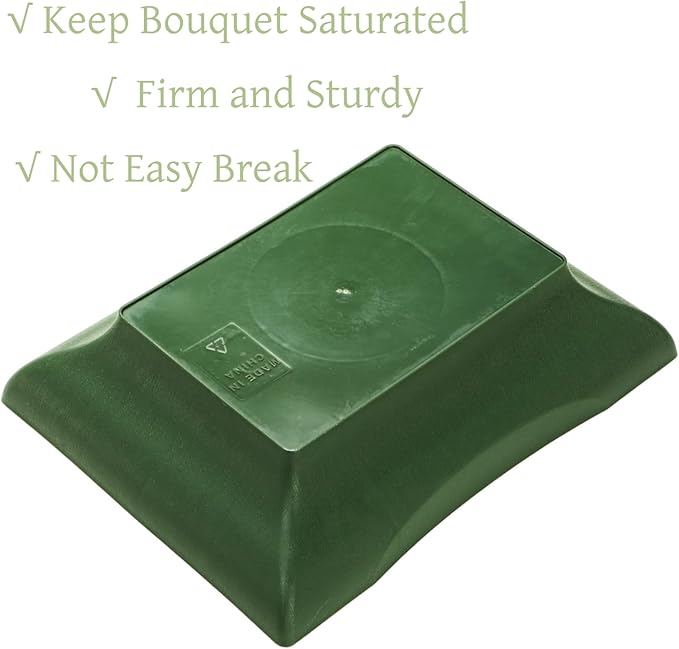 Lyellfe 16 Pieces Floral Bowls for Centerpieces, Green Design Bowls for Flower Arrangements, Rectangular Floral DIY Supplies Bowl Kit for Party, Wedding, Festival, Table Decor