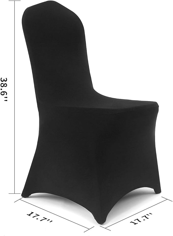 Peomeise 6pcs Stretch Spandex Chair Cover for Wedding Party Dining Banquet Event (Black, 6)