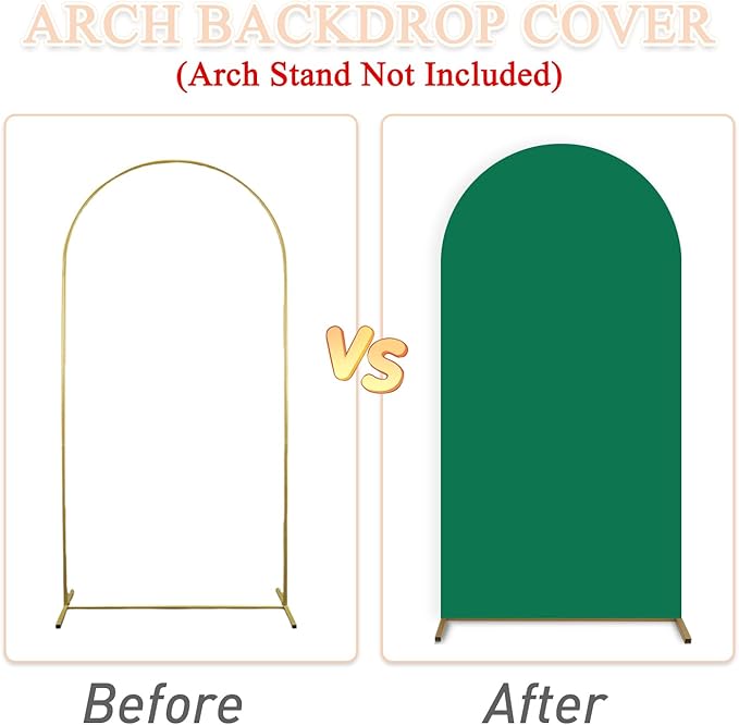 Green Wedding Arch Cover Set of 3 Arch Backdrop Covers 6FT 5FT 4FT Spandex Cover for Arched Backdrop Balloon Arches Stand Covers Stretchy Backdrops Fabric for Baby Shower Birthday Party Wall Decor