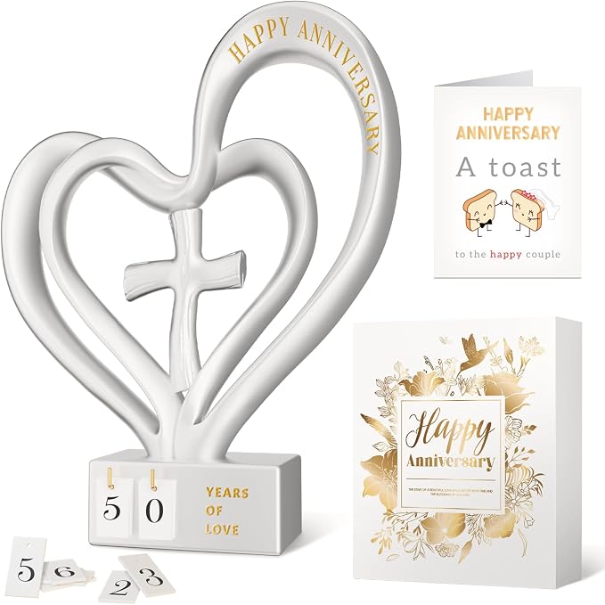 Wedding Anniversary Heart Sculpture Gifts Best for Couple Parents Wife Husband Unique 10th 25th 50th Anniversary Wedding Gift Ideas