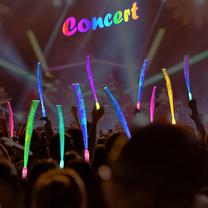 BouQuw 50 Pack Glow Sticks Bulk,Mardi Gras Party Supplies ,3 Models Flashing Sticks, Fiber Optic Wands Light up Sticks Fit Birthday World cup 2026 4th of july Graduations