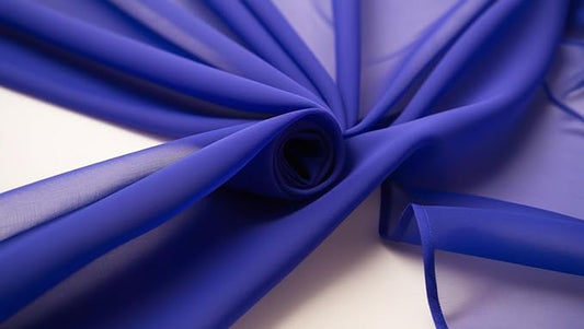 New Star Fabrics Chiffon Fabric, Continuous 60" Wide (30ft) Sheer Material, 100% Soft Polyester, Ideal for Wedding, Party, Event Decor, Draping, and Dresses (Royal Blue, 20 Yards)