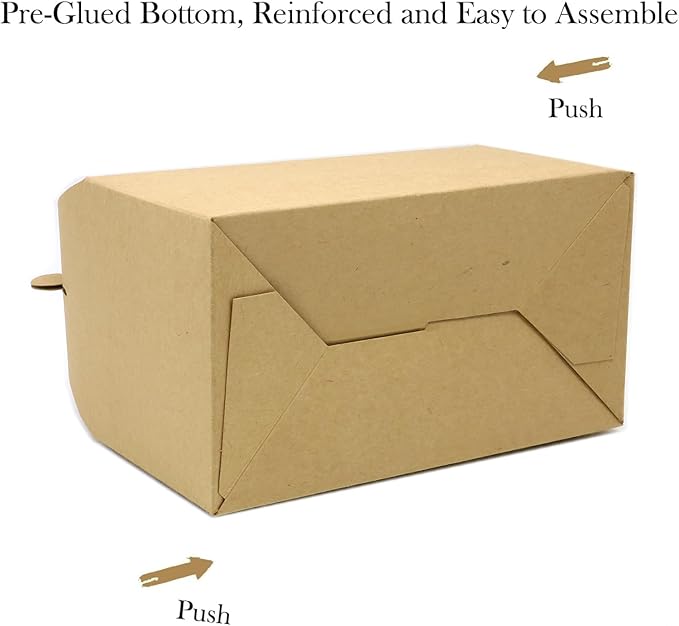 30Pcs 9 Inch Large Gable Gift Boxes, Brown Party Favor Treat Boxes, Lunch Box with Handles for Birthday Babyshower Wedding Activity Picnic