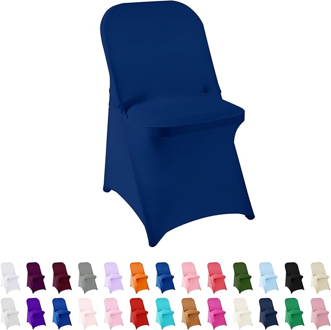 Spandex Chair Cover,25PCS,Living Room Folding Chair Covers,Removable Chair Covers Washable Protector Stretch Chair Cover for Party, Banquet,Wedding Event,Hotel(Classic Blue)