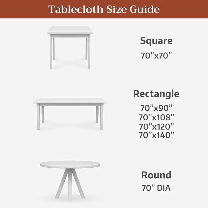 Maison d' Hermine Premium Table Cloth Rectangle Table 100% Combed Cotton 120 x 70 Inches Tablecloth Reusable Decorative for Dining Room, Farmhouse, Home, Party, Festive & Wedding - Sciacca