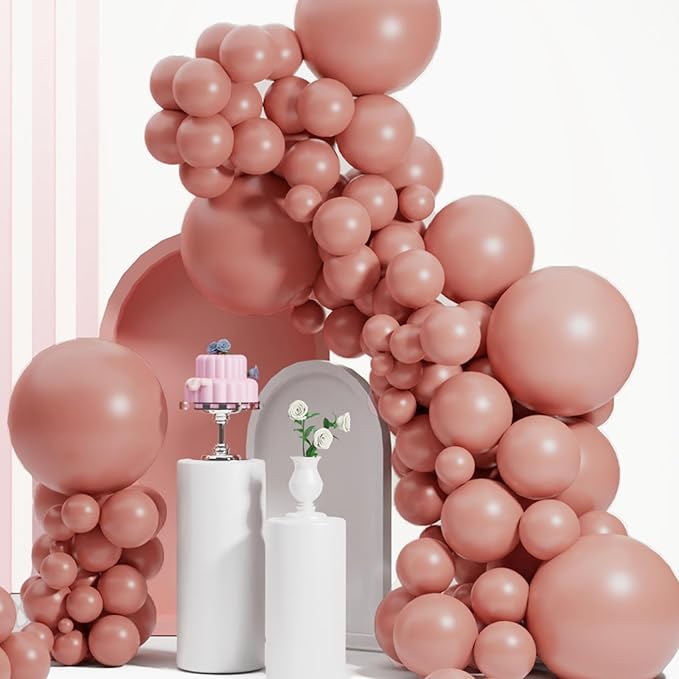 Double Stuffed Dusty Pink Balloon Arch, 53pcs (18/12/10/5 Inch) Pastel Blush Pink Balloons, Boho Party, Baby Shower, Birthday, Weddings