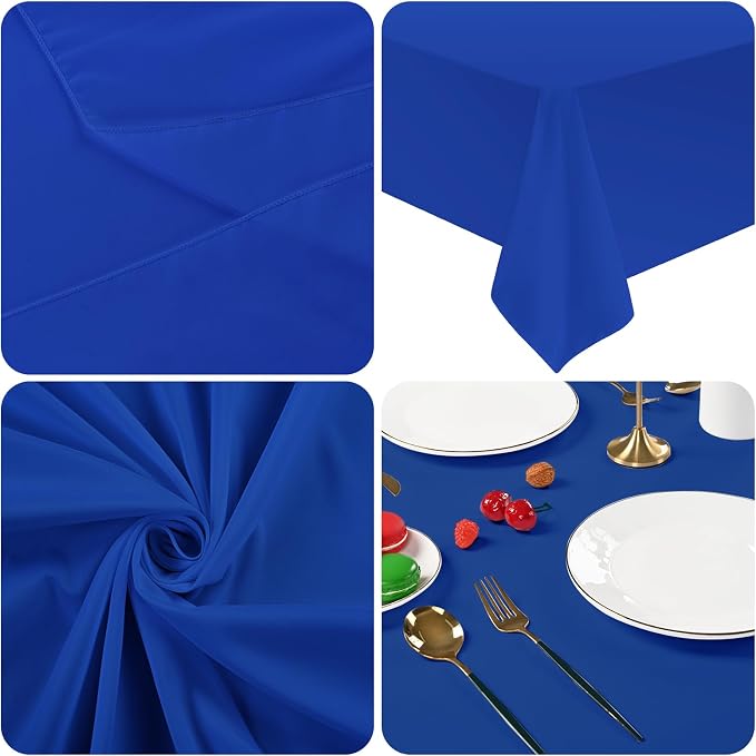 fani 10 Pack 60 x 126 Inch Tablecloth, Royal Blue Tablecloth for 8 Feet Rectangle Tables, Stain and Wrinkle Resistant Washable Fabric Table Cloth for Wedding Party Dining Table Buffet Parties Camping