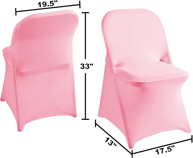 magalo 20 Pack Pink Spandex Folding Waterproof Chair Cover, Stretch Chair Cover Protector for Wedding, Party, Dining Banquet and Other Special Events