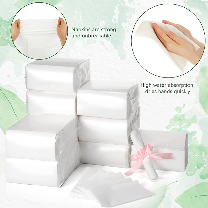 Colarr 2000 Pcs Paper Hand Towels Bathroom Guest Towels, 12" x 17" Disposable Paper Napkins Guest Decorative Dinner Hand Napkin for Wedding Holiday Cocktail Party (White)