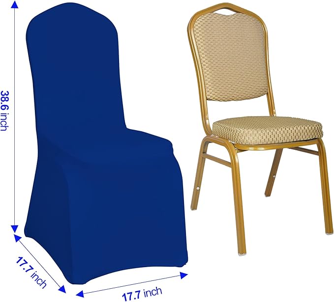 EMART Royal Blue Chair Covers 20 Pcs Spandex Stretch Universal Standard Seat Slipcovers Fitted for Wedding Bulk, Party, Banquet and Holidays Celebration