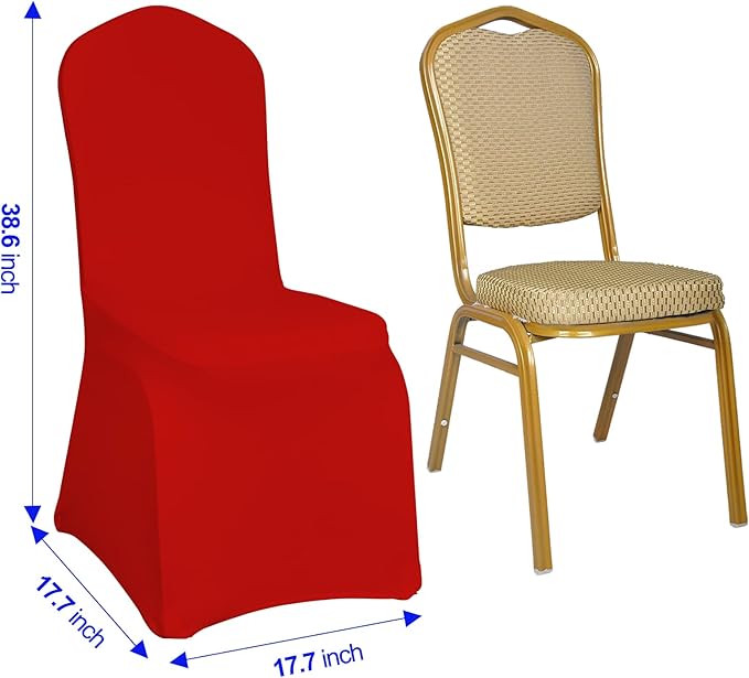 EMART Red Chair Covers 20 Pcs Spandex Stretch Universal Standard Seat Slipcovers Fitted for Wedding Bulk, Party, Banquet and Holidays Celebration