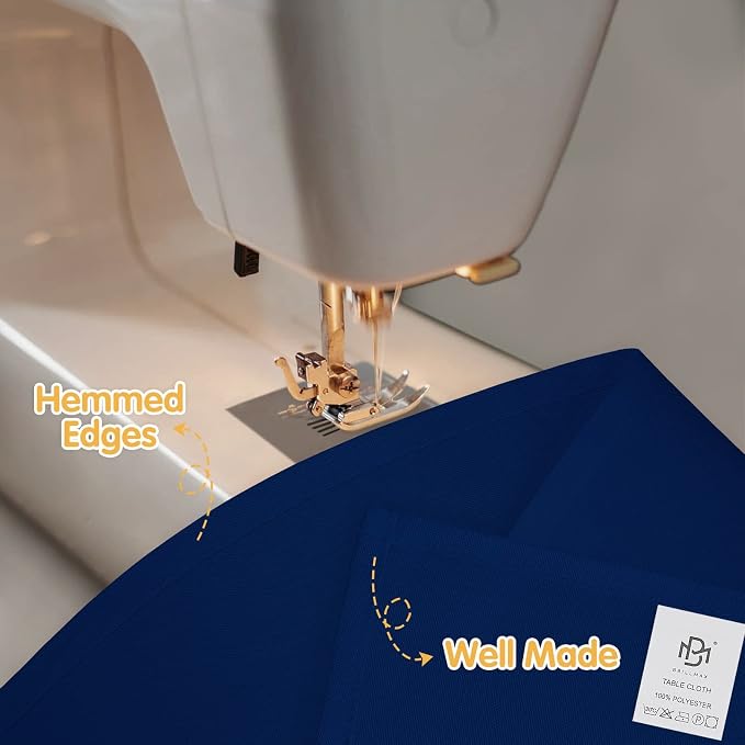 BRILLMAX 6 Pack Navy Blue Tablecloths 60 x 102 Inch for 6ft Rectangle Tables - 150 GSM Polyester Fabric, 15" Standard Drop, Water, Stain & Wrinkle Resistant Cloth Cover for Wedding Dining Buffet