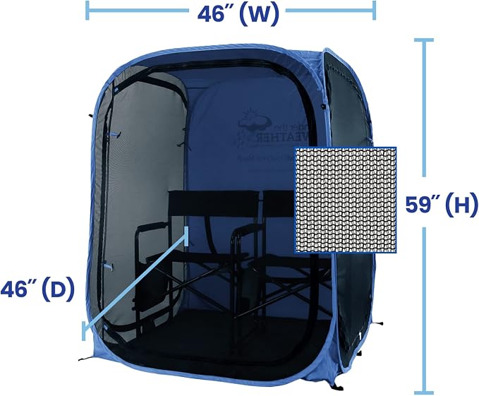 Under the Weather WeatherPod Tank MyPod™ Mesh 1-2 Person Pop-Up Screen Tent Pod - The Original Shark Tank - Keeps Out Bugs, Mosquitos with UPF 50 Sun Protection