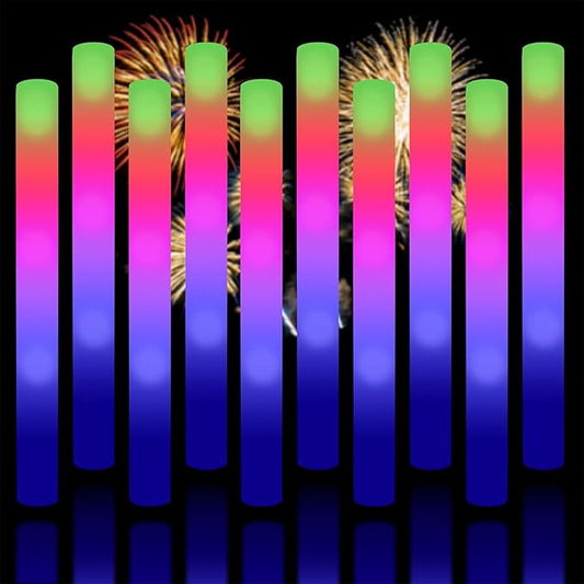 Taotuo Glow Stick Bulk 108PCS Led Foam Glow Sticks,Glow in The Dark Party Supplies with 3 Flashing Modes,Light up Foam Sticks for Wedding,Halloween, Christmas, Concerts, Birthday
