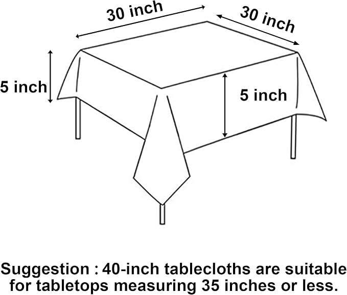 Hiasan Black Tablecloth for Square Tables - Waterproof and Spillproof Washable Fabric Small Table Cloth for Dining Room Kitchen Party, 40 x 40 Inch