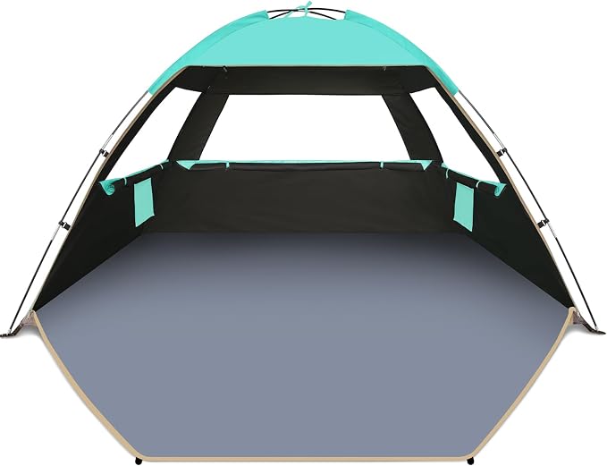 Gorich Beach Tent Sun Shelter for 3/4/6/8/10 Person with UPF 50＋ UV Protection, Lightweight & Easy Setup Beach Shade Canopy, Portable Beach Shade Tent Beach Cabana