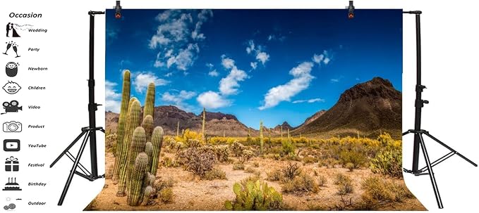Yeele 15x10ft Desert Mountain Backdrops for Photography Saguaro Cactus Nature Landscape Background Wilderness Hiking Superstition Mountain Baby Girl Boy Photo Video Shoot Vinyl Studio Props