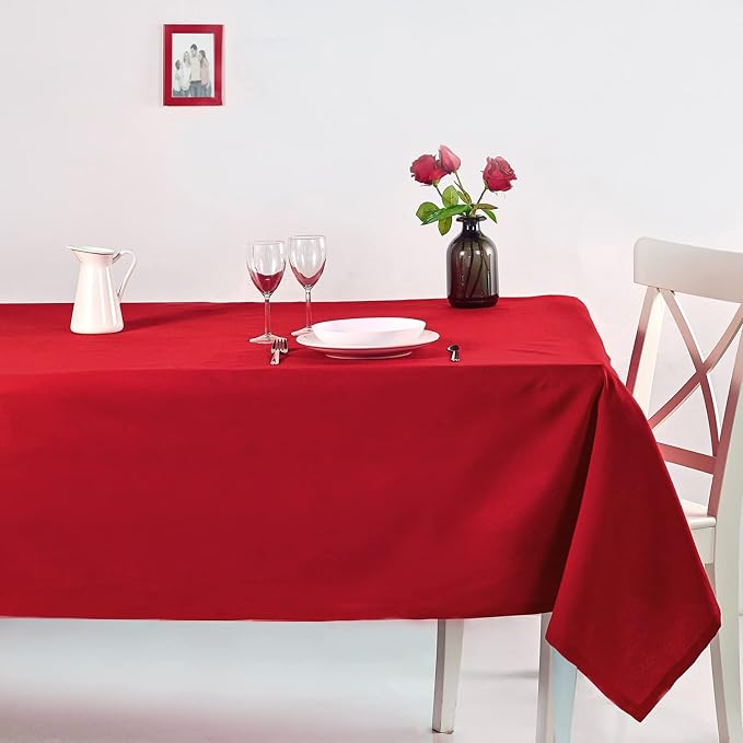 YMHPRIDE 6 Pack Tablecloth 60 x102 inch Polyester Table Cloth for 6 Foot Rectangle Tables,Stain and Wrinkle Resistant Washable Fabric Table Covers Polyester Red Tablecloths for Wedding,Party,Banquet