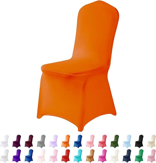 Spandex Chair Cover, 25PCS, Living Room Chair Covers, Removable Washable Protector for Party, Banquet, Wedding Event, Hotel (Orange)