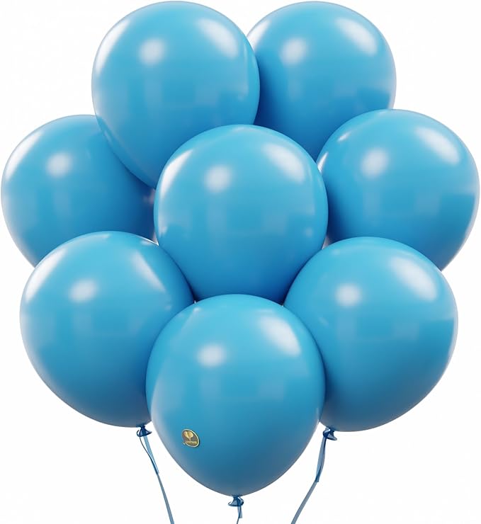 AFTERLOON® Biodegradable Balloons Light Blue 12 Inch 100 Pack, Matte Color Thickened Extra Strong Latex Helium Float, for Baby Shower Gender Reveal Garland Arch Wedding Birthday Party Decorations