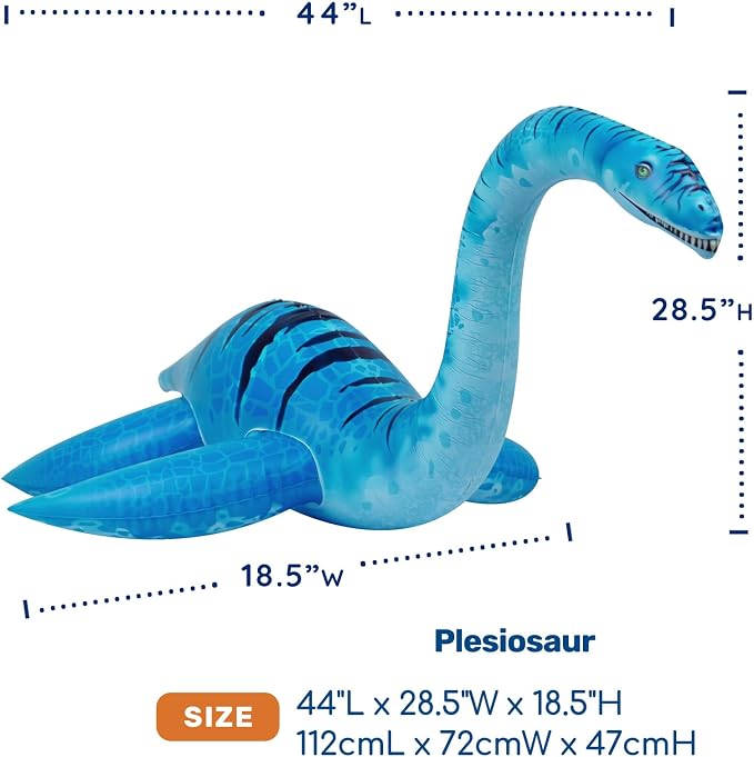 HOHQB 3 Inflatable Dinosaur Jurassic Birthday Party Supplies Giant Blow up Dinosaur Birthday Decorations Balloons for Kids (Plesiosaur Tyrannosaurus Therizinosaurus)