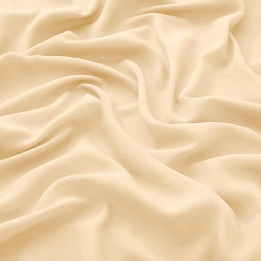 VACVELT Champagne Chiffon Fabric by The Yard, 60 Inch Wide Chiffon Sheer Fabric Bolt Wedding Draping Fabric, Soft Chiffon Fabric for Wedding Arch Draping Backdrop, Party Decoration (Pre-Cut, 3 Yards)
