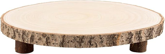 Ruizhihu Wood Cake Stand, 10-11 Inch Wood Slice With Legs, Rustic Slice Cake Stand, for Wedding Table Centerpieces, Woodlandthemed Parties, Event, Birthday Party