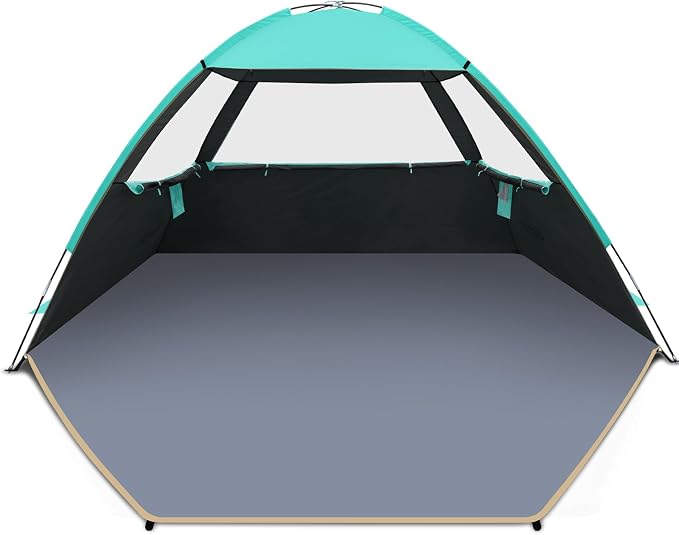 Gorich Beach Tent Sun Shelter for 3/4/6/8/10 Person with UPF 50＋ UV Protection, Lightweight & Easy Setup Beach Shade Canopy, Portable Beach Shade Tent Beach Cabana